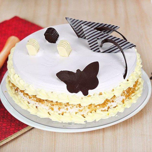 Buy/Send Butterscotch Cream Cake 1 Kg Eggless Online- FNP