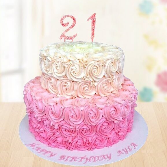 Welcome Baby Girl Double Tier Cake - Cake'O'Clocks-nextbuild.com.vn