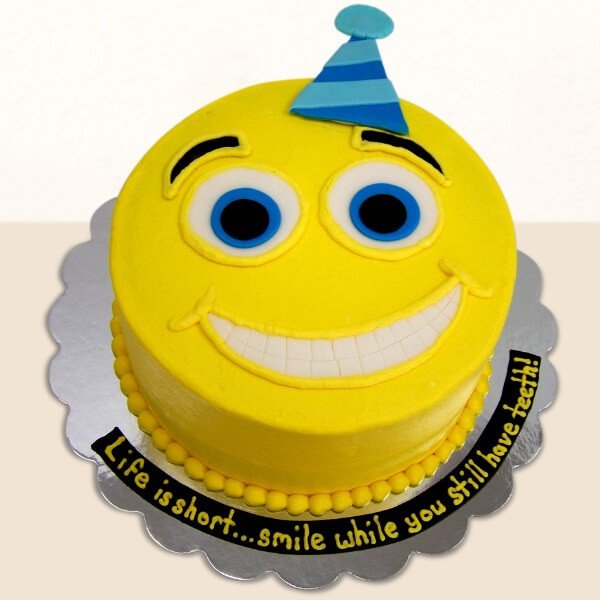 Smile Face Emoji Happy Birthday Cake GIF with Candles — Download on  Funimada.com