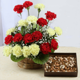 Carnation Basket with Dry Fruits