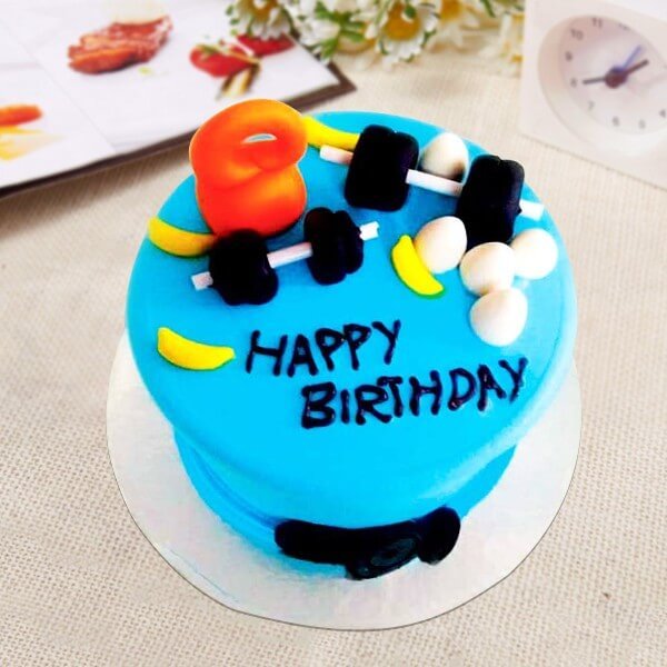 Barbell | Gym cake, Birthday cakes for men, Crossfit cake