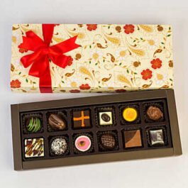 Permium Floral Box Of Chocolates- 12 Pcs