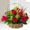 Red Roses in Basket