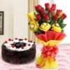 Roses N Rocher Bouquet with Cake