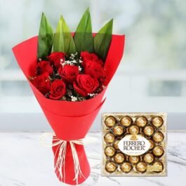 Stunning Red Roses With Rocher