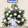 White Carnation Basket