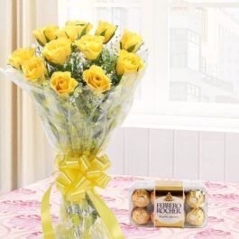 Yellow Roses With Rocher